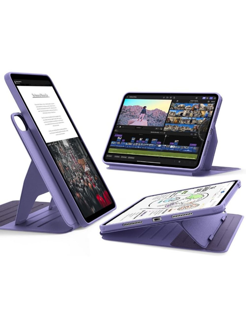 Stylish Purple iPad Air 13" Case for M4/M3/M2 (2024-2026) - Slim & Durable